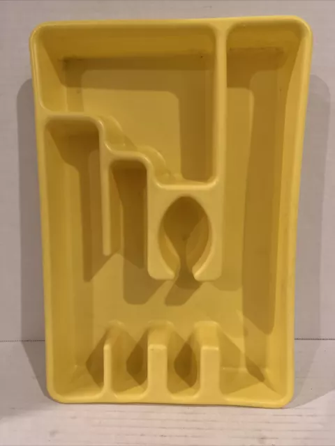 Organizador de cajón de utensilio bandeja de platería vintage Rubbermaid 2921 amarillo