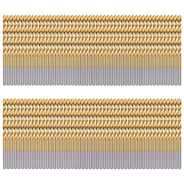 Ensemble de forets 100 pièces 1/8 pouces HSS titane Jobber longueur torsion métal foret outils