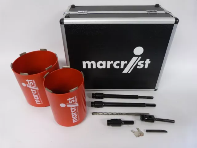 Marcrist Professional 8 Piece Diamond Core Drilling Set and Case 150mm 100mm