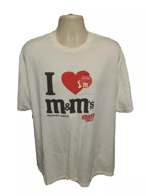 I Love M&Ms Chocolate Candies Adult White XL TShirt