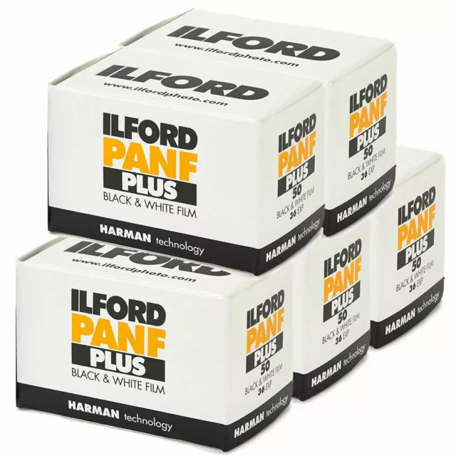 5x Ilford Pan F Plus 35mm Black & White Film (36 exposure)