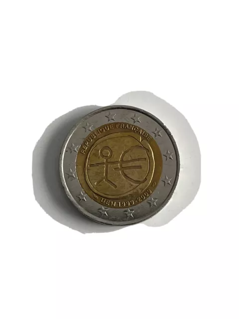 Pièce rare de 2 euros - Commémorative république française - UEM 1999 -2009