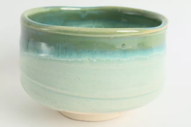 Mino ware Japanese Pottery Tea Ceremony Matcha Bowl Mint & Forest Green  Japan 3