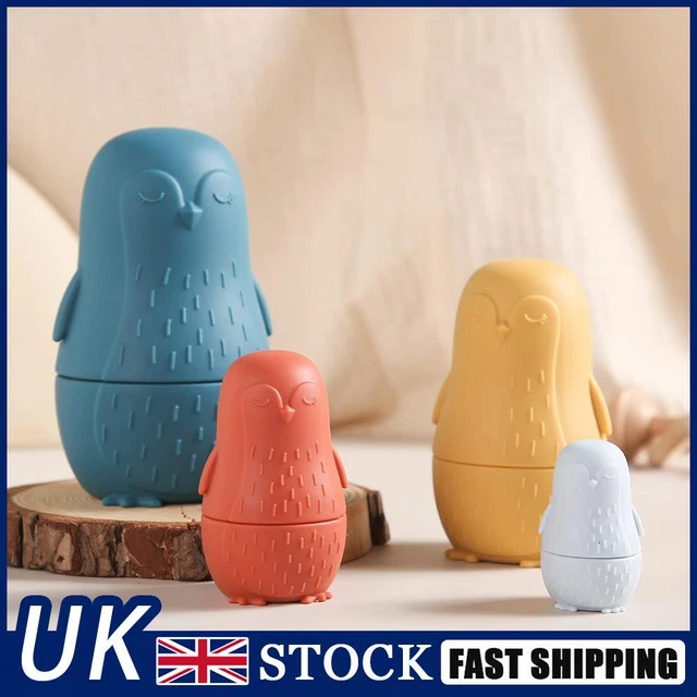 Color Size Matching Toys Gifts Montessori Toy for Boys Girls (Blue Penguin)