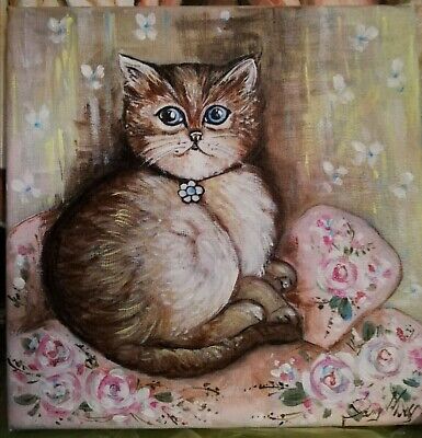 Quadro  gatto,  shabby chic, quadro dipinto a mano, boho , decorazione gattini