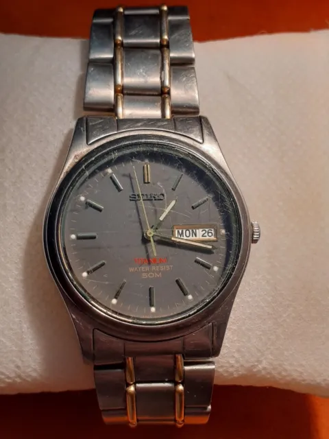 SEIKO TITANIUM MENS watch runs 7N43-0AB0 $ - PicClick