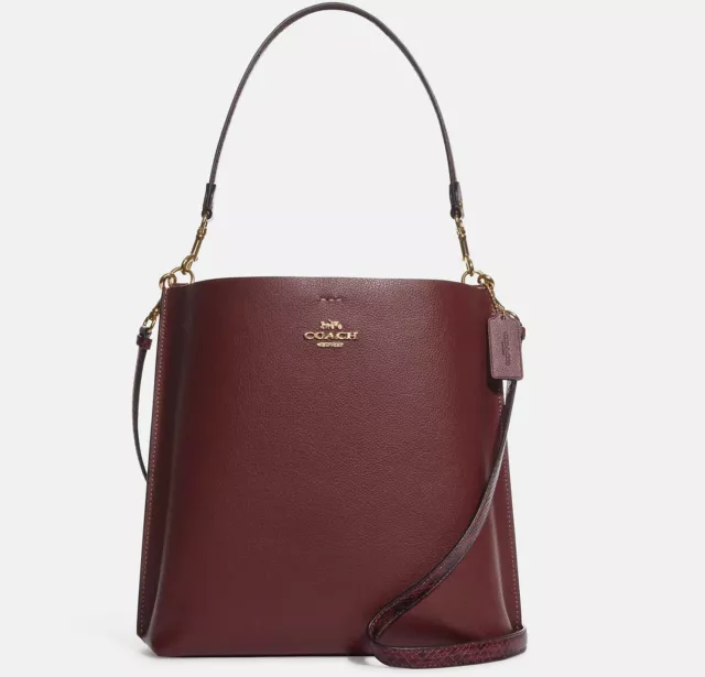 Coach CE611 Mollie Bucket Bag In Signature Canvas With Heart Cherry
