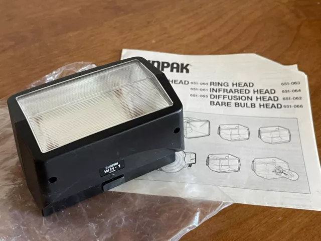 Sunpak Wide Head WH-1 for Auto 622 Pro Flash Strobe Wide Angle w manual