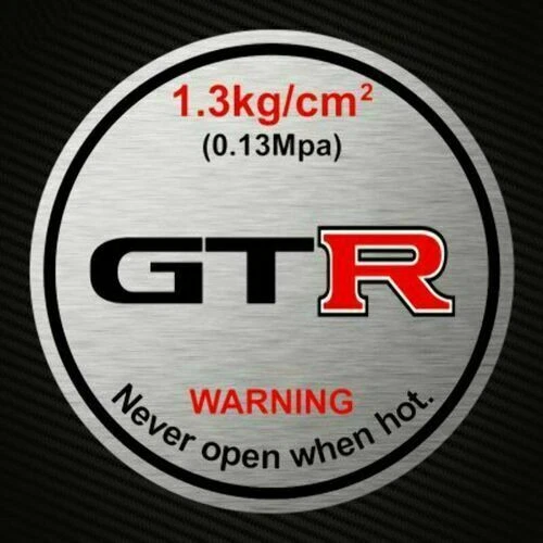 GTR RADIATOR CAP Decal Sticker for Nissan R32 R33 R34 RB30 R35 Skyline
