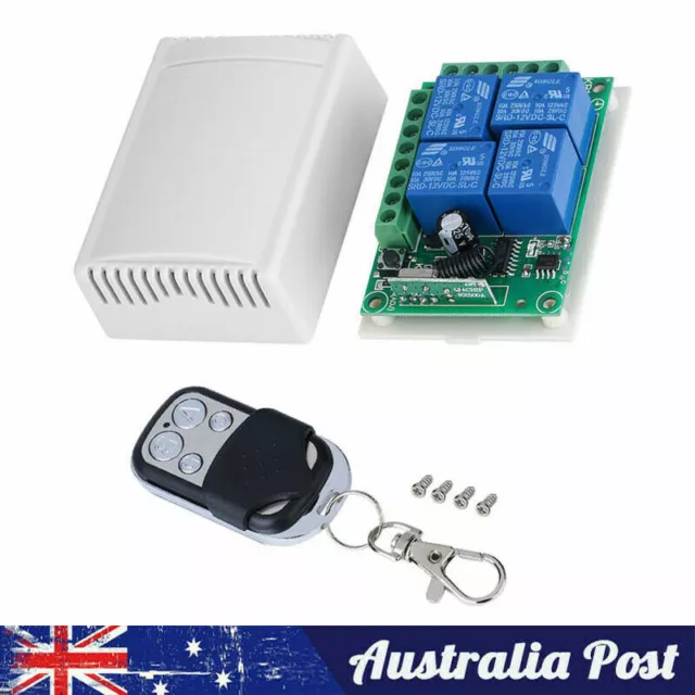 433MHZ 4CH Channel Wireless Transmitter RF 4Relay Remote Control Switch Receiver