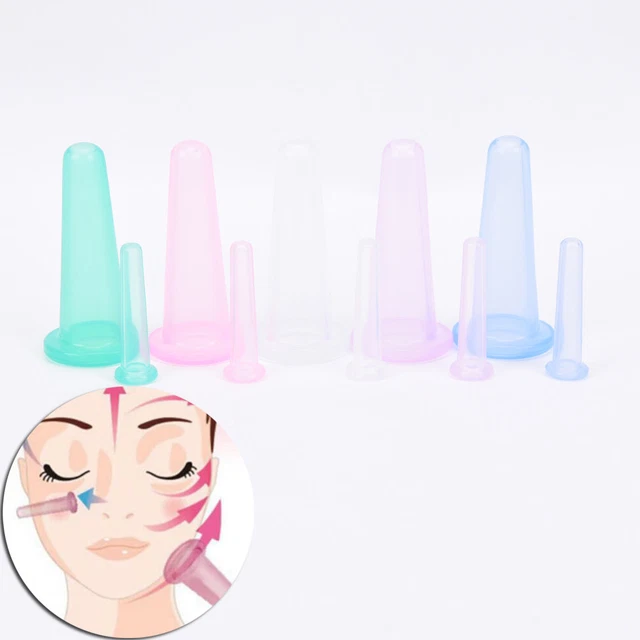 Kit De 4 Ventouses De Massage En Silicone ITauyees - Pour Corps Et Visage - Soulagement Douleur Et Soin Beauté