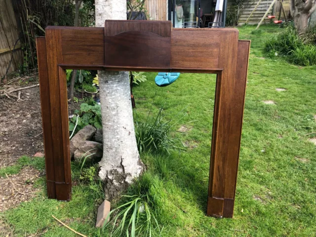 Reclaimed 1930s solid mahogany fireplace surround.