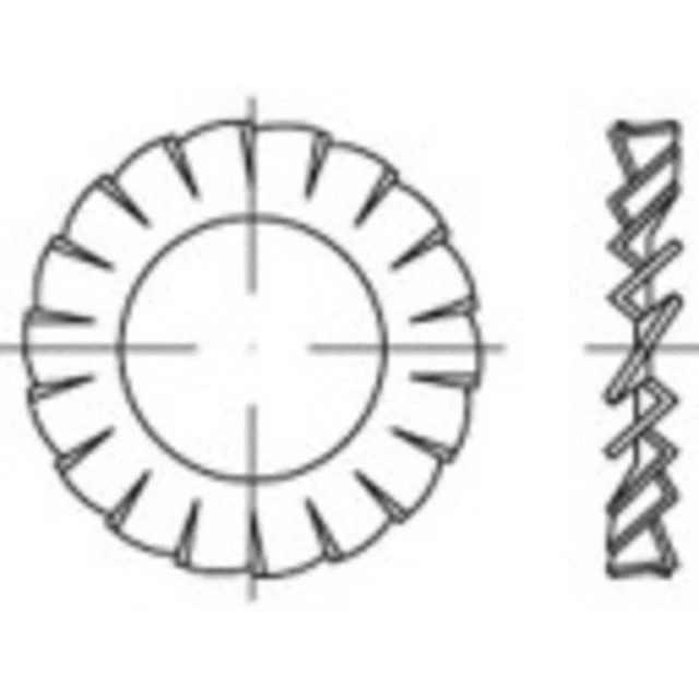 TOOLCRAFT 138453 Rondelle à dents chevauchantes Ø intérieur: 4.3 mm DIN 6798