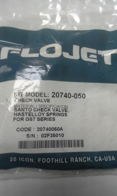 Flojet 20740-050 Stanto check valve kit for model G57 Pumps