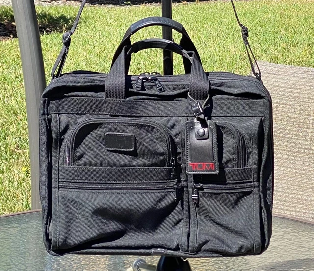 TUMI Black Ballistic Nylon 17" Laptop Briefcase Sholder Bag 2624D3