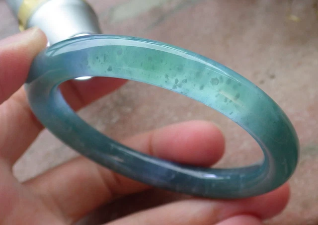 Certified Green Burma Natural A JADE Jadeite Circle Bangle Bracelet 52mm 605644