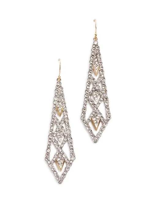 Alexis Bittar Spiked Lattice Drop Swarovski Crystal Pave Pointy Earrings