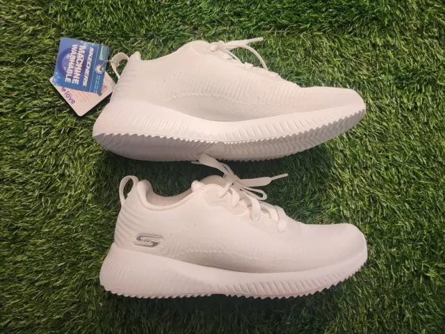 NEW! NWT Skechers N3750 Womens Sneakers All White BOBS Sport US Size 5.5 2