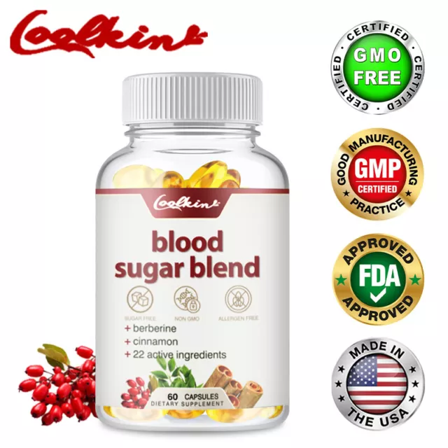 Blood Sugar Blend 800mg - with Berberine & Cinnamon - Glucose Balance & Control