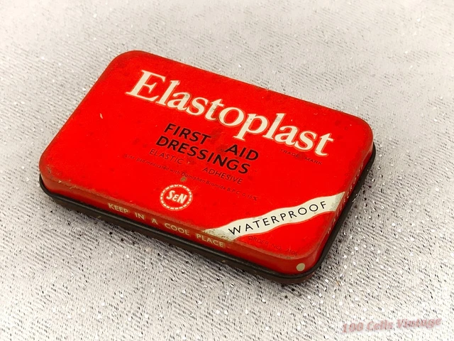 Small Elastoplast-First Aid Dressings/Plasters-Vintage Chemist/Pharmacy Tin-8cm