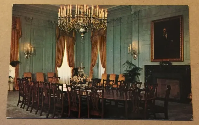 Vintage Unused Postcard White House, State Dining Room