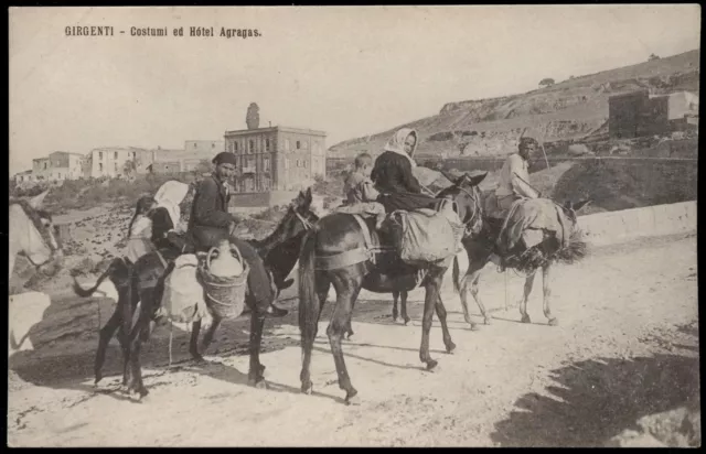 cartolina AGRIGENTO-GIRGENTI costumi ed hotel agragas