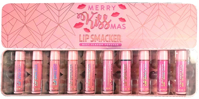 Lip Smacker Original Best Lip Collection Limited Merry Kissmas Tin Case 10pc Set