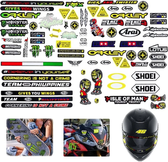Kit Adesivi Moto 73 Pezzi - Sticker Sponsor Per MTB, Motorino, Modellismo - Foto 8