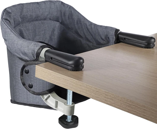 Seggiolino Da Viaggio Portatile Pieghevole Per Bambino - Sicuro Con Cintura A 3 Punti, Lavabile, Grigio Scuro