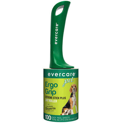 EverCare 100 Sheets Extreme Sticky Lint Roller Pet Hair Remover Dog Cat Groom