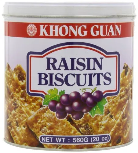 Khong Guan Raisin Biscuits Tin 20-Ounce Packaging May Vary