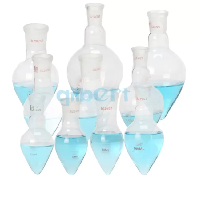 5-500ml Single Neck Socket Joint Pear Shape Glass Boiling Flask Laboratory