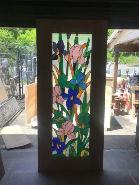 Beautiful Hand Made Stained Floral  Entry Door - Jhl2167-99