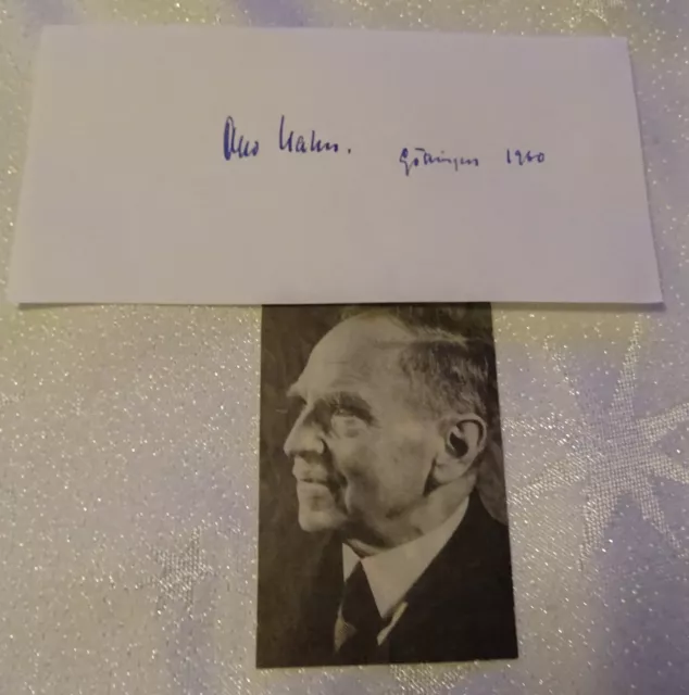 Autogramm "otto Hahn" Chemiker,  handsigniert