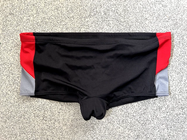 Vintage St Michael Nylon Black Large Swimming Trunks 1970S