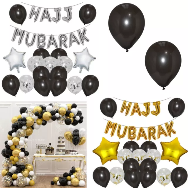 Pannu Design 16 UMRAH MUBARAK Decoration - Foil Balloons Banner Party -  Islamic Decorations for Home - Special-Occasion (Gold)