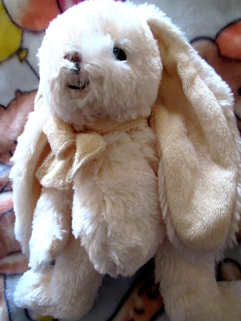 doudou peluche lapin beige blanc bukowski billes 40/64CM