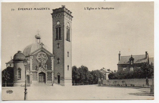 MAGENTA Epernay Dizy  - Marne - CPA 51 - l' église et le Presbytere