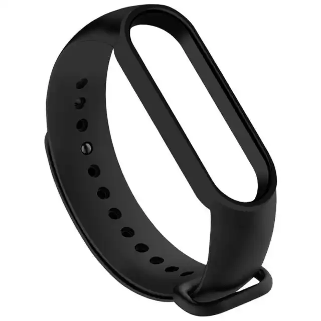 Pulsera de Recambio Silicona Suave Flexible Compatible Xiaomi Mi Band 5 6 Negra