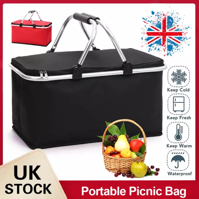 30L Extra Large Cooling Cooler Delivery Box Camping Food Ice Drink Picnic Bag Uk