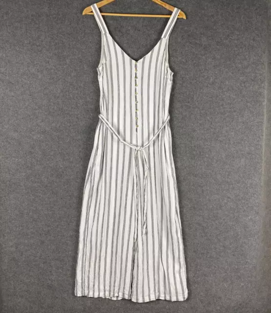 American Eagle Outfitters Jumpsuit Womens Medium White Black Romper Striped