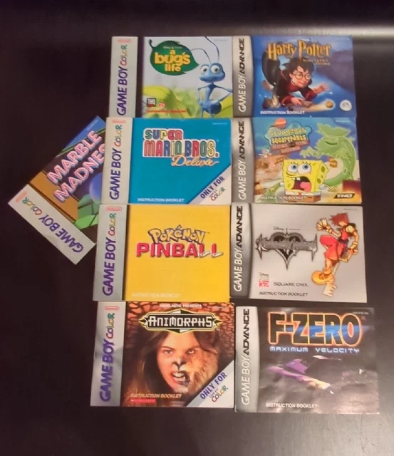 Nintendo Gameboy Color And Advance Instruction Booklet ONLY Lot of 9 Pokémon