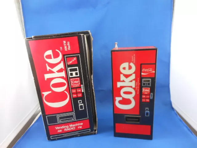 Retro 1982 Coke Mini Red Vending Machine Am/Fm Radio Coca Cola