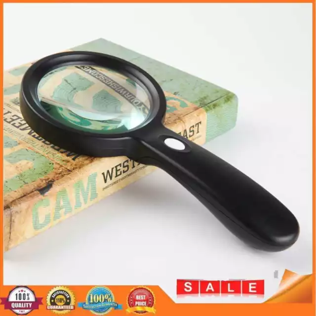 10X Lighted Magnifying Glass Handheld Lighted Magnifier 12 LED Light for Reading