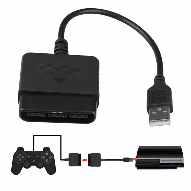 For PS2 to PS3 Controller Adapter PlayStation 2 to USB Cable for PC PlayS^^i