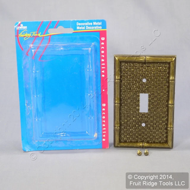NEW LEVITON ANTIQUE Brass Finish Bamboo Tiki Metal Switch Cover Wall