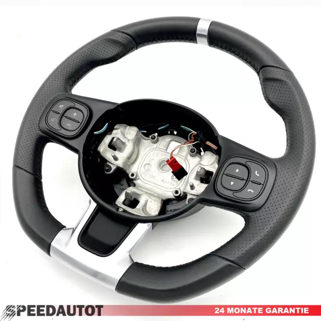 Tuning Abgeflacht Lederlenkrad  Fiat 500  Facelift  Leder Lenkrad Multifunktion