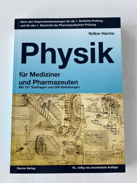 Buch Physik für Mediziner und Pharmazeuten Volker Harms (Neu) 19. Auflage