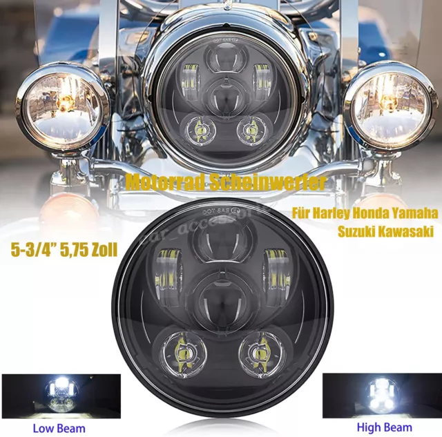 Motorrad 5-3/4 5.75'' LED Scheinwerfer Hi / Lo Projektor Für Kawasaki Suzuki DOT