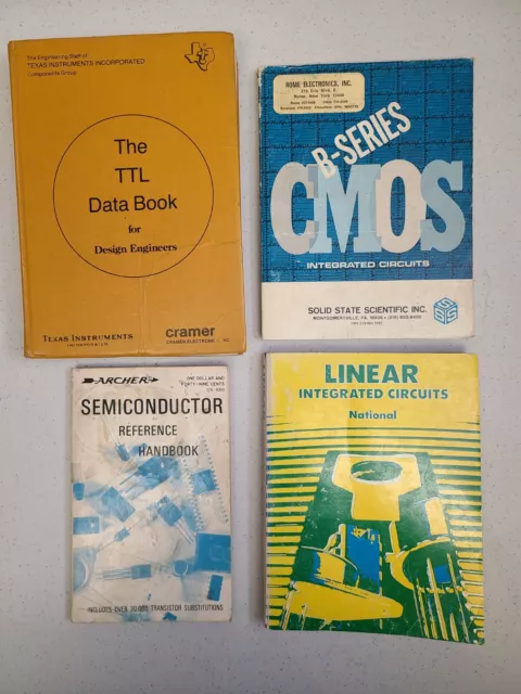 Lot of 70s Vintage Integrated Circuit Databooks: TTL, CMOS, Linear, TI, National